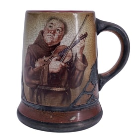 Antique J.Francaise Sterling Silver Overlay and Porcelain Mug