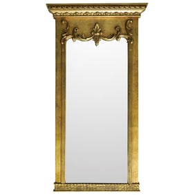 Large Louis XIV Style Ornate Gilt Wood Peer Mirror