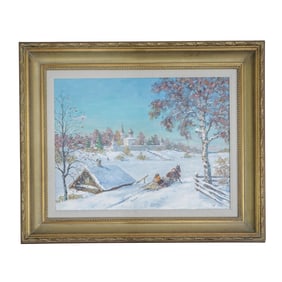 Alexander Alexandrovsky (Russian, b. 1951) "Old Ladoga" Oil Painting