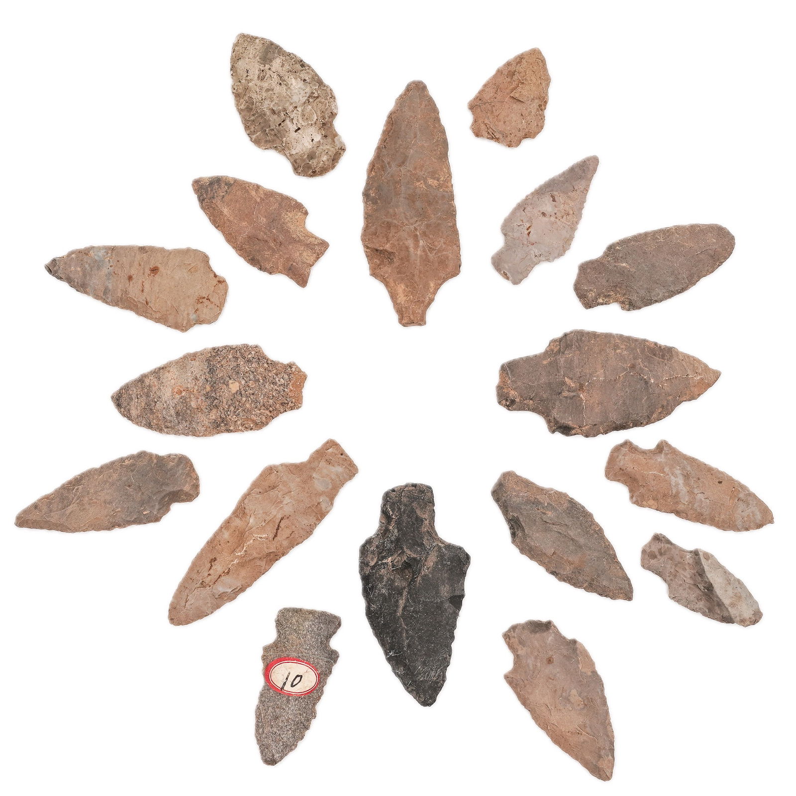 (17 Pc) Paleo-Indian Carved Stone Arrowheads (1 of 7)