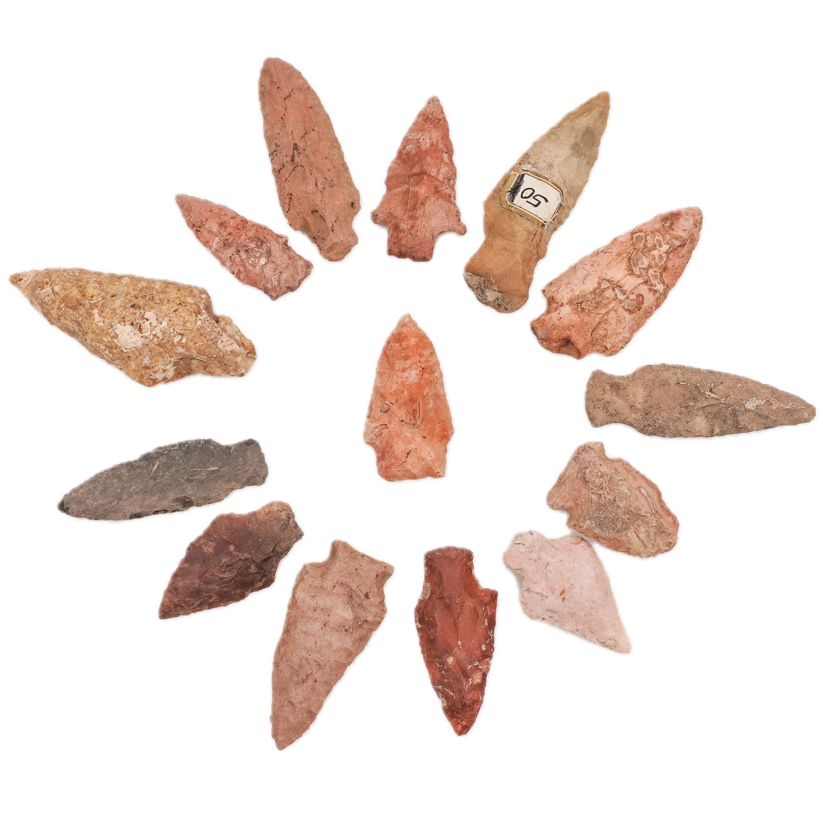 (14 Pc) Rare Paleo-Indian Arrowheads (1 of 7)