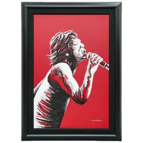 Signed Michael Cartellone Oil on Canvas "Mick Jagger" Painting