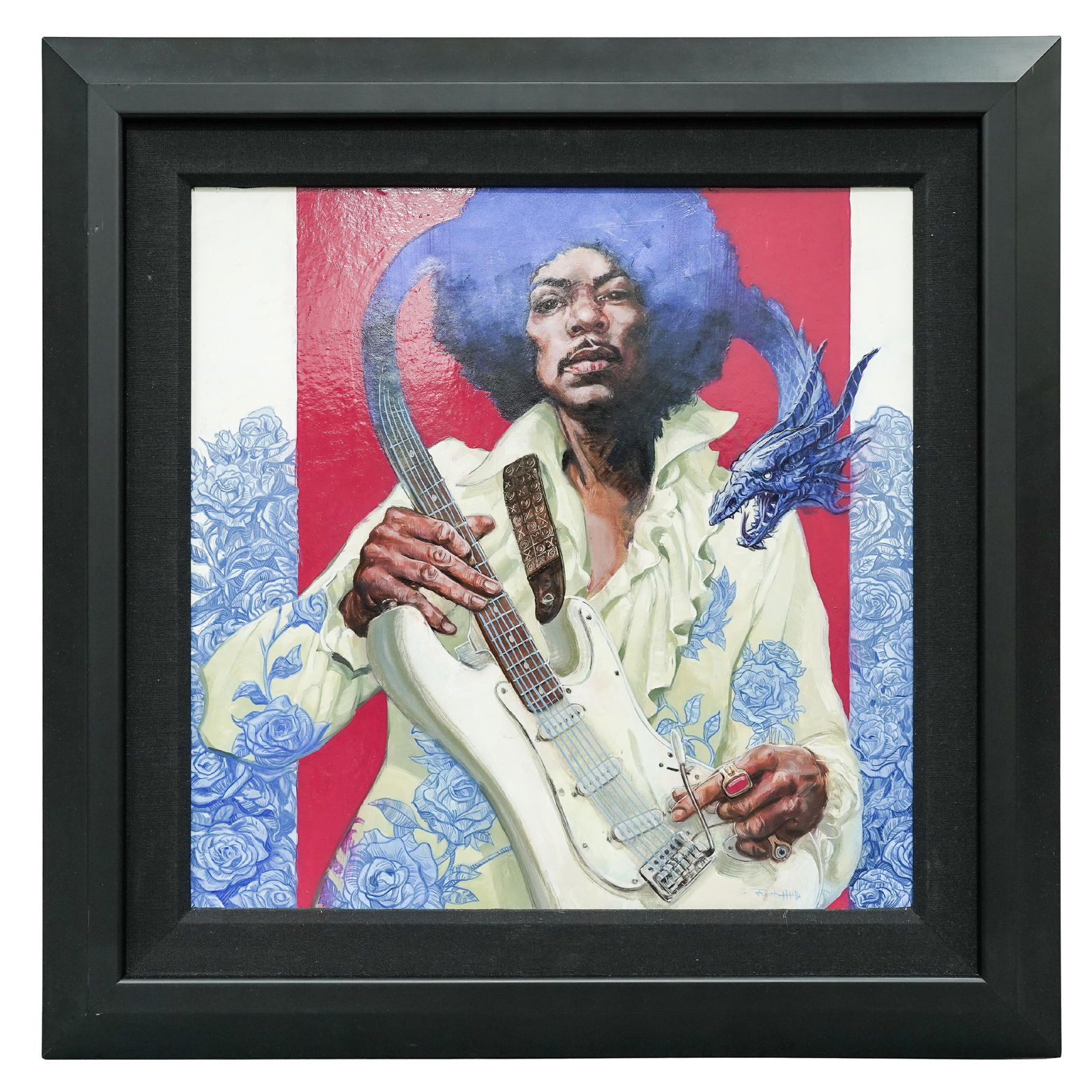 Scott M. Fischer (b. 1971) Jimi Hendrix Original Acrylic Painting (1 of 5)