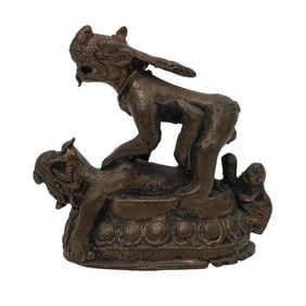 Tibetan Mythical Erotic Bronze Figurine