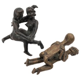 (2 pcs) Bronze Erotic Fertility Figures