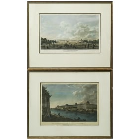 (2pc) Richards Philips Hand Colored Lithographs