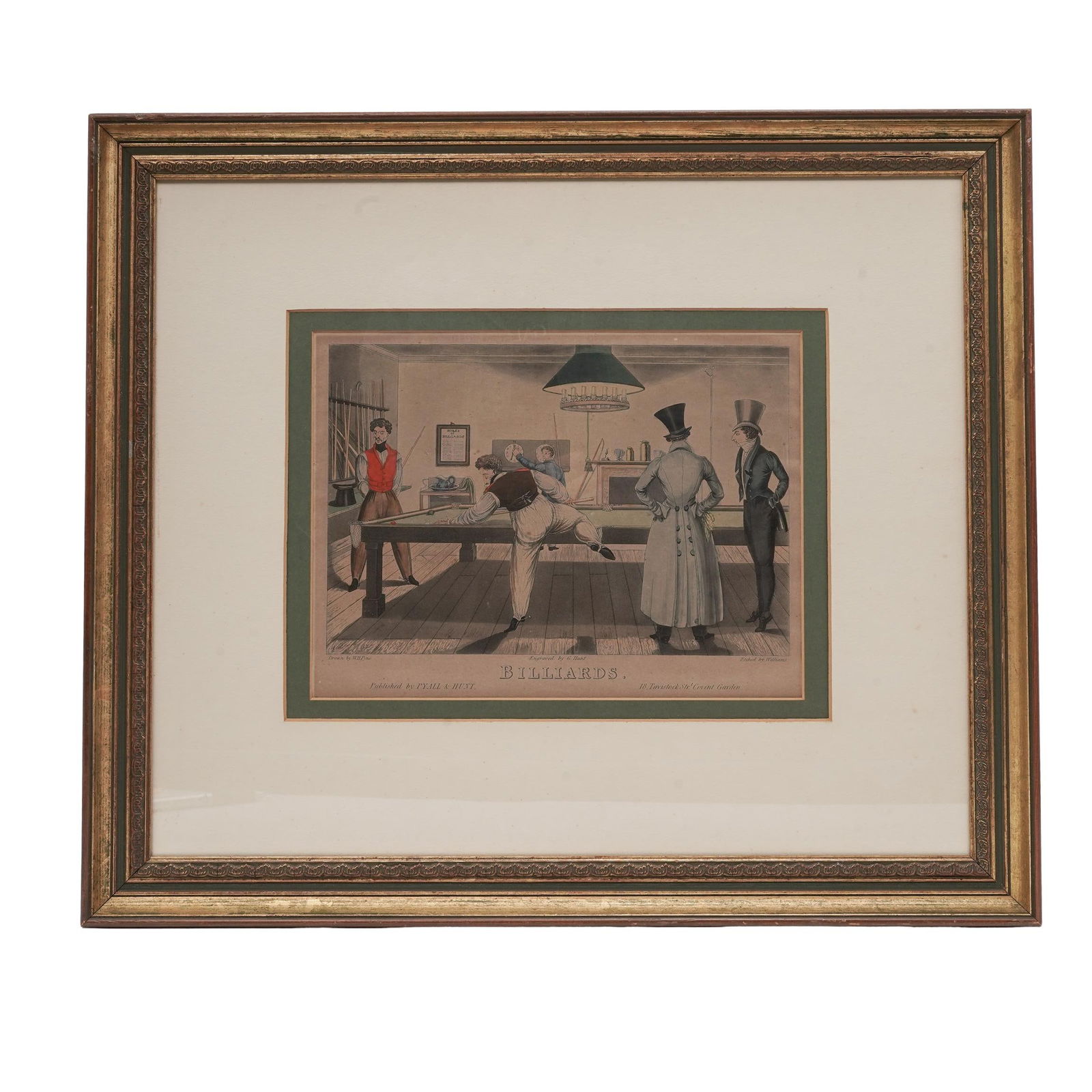 19th Century English Billiards Hand-Colored Engraving (1 of 4)