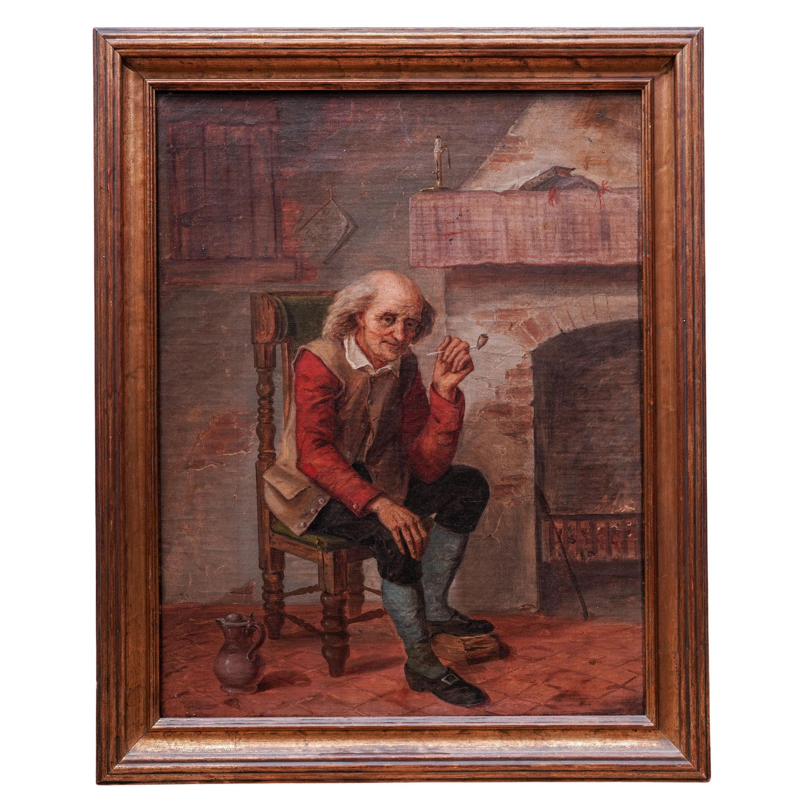 19th Cent. Dutch Interior Scene Oil Painting (1 of 2)