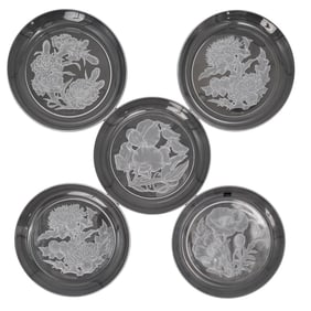 (5 Pc) Hoya Crystal Etched Display Plates