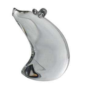 Steuben Crystal Pig Figurine