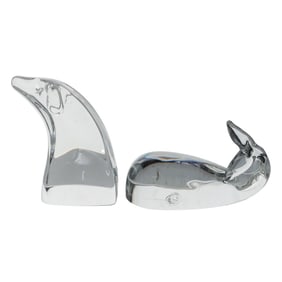 (2pc) Steuben Crystal Animal Figures