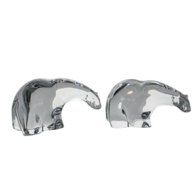 (2pc) Steuben Crystal Polar Bear Figures
