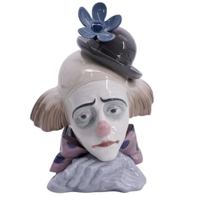 Lladro Porcelain Clown Bust
