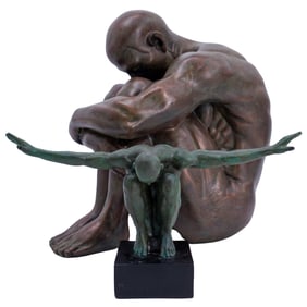 (2 Pc) Modernist Nude Composite Sculptures