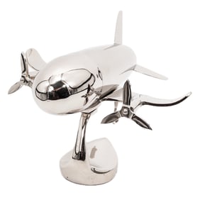 Godingers Chromed Airplane Cocktail Shaker with Stand