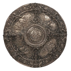 Antique Silver Plated Repousse Plaque