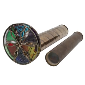 (2pc) Antique Glass and Brass Kaleidoscopes