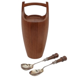 (3pc) Vintage Dansk Designs Lidded Bucket and Utensils