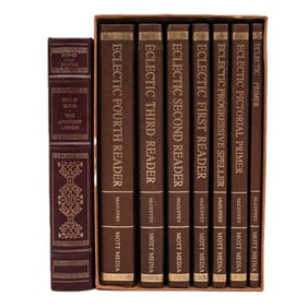 (8 Pc) McGuffey's Eclectic Reader Set & Hand Signed Philip Roth's: The Anatomy Lesson