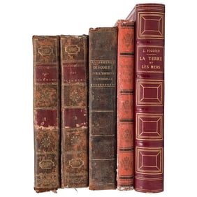 (5 Pc) Antique Geography, Science, & History Books