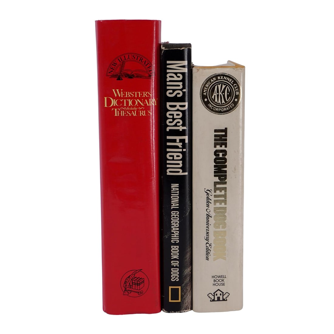 (3 pcs) Webster's Dictionary/Thesaurus and Assorted Volumes on Dogs (1 of 10)