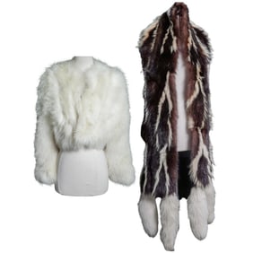 (2 pcs) Vintage Fur Clothing; Oscar de La Renta, Bill Gibb for Hockley