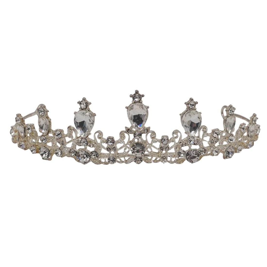 Vintage Crystal-Inset Silvered Tiara (1 of 3)