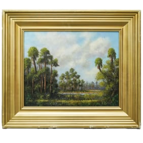 Signed Thomas Munn Oil on Canvas Painting