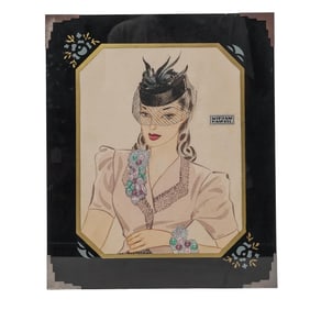 Miriam Haskell Original Watercolor Painting Advertisement