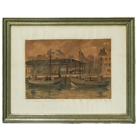 Signed Watercolor On Paper Painting