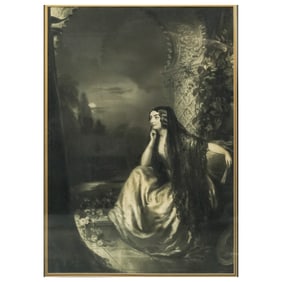 Antique Signed Pastel on Painting