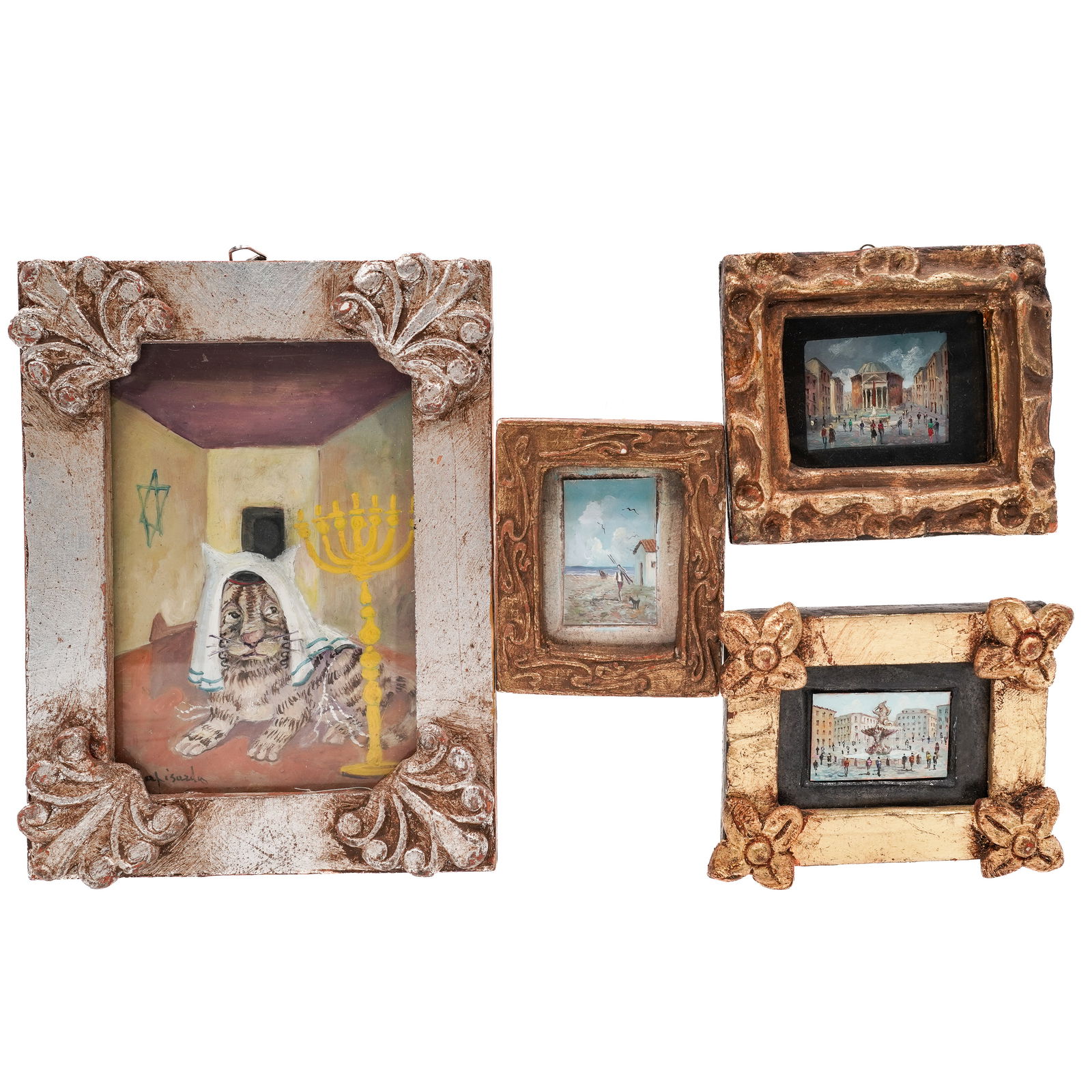 (4 pcs) Pietro Rapisarda (Italian, 20th-21st cent.) Miniature Paintings (1 of 13)