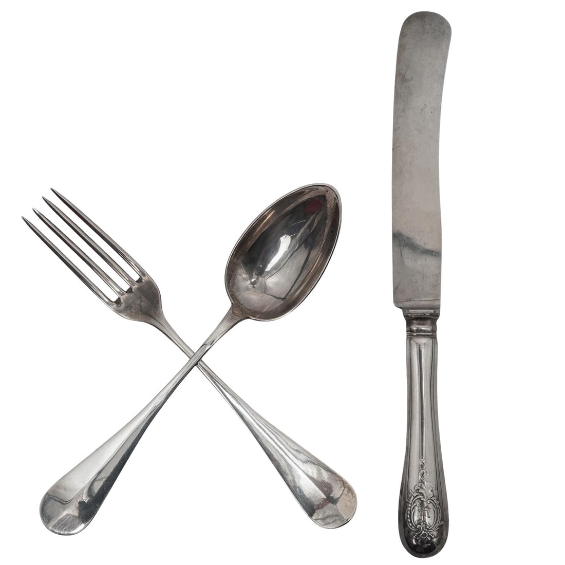 Antique 800 Silver Flatware Set in Case (1 of 10)