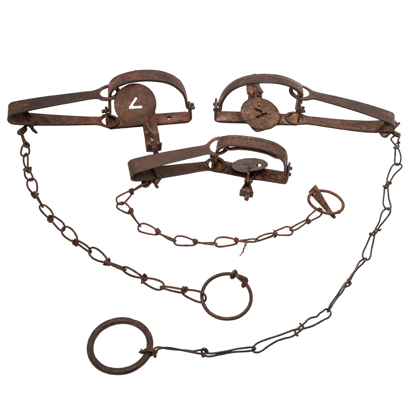 (3pc) Vintage Long Spring Steel Animal Traps (1 of 5)
