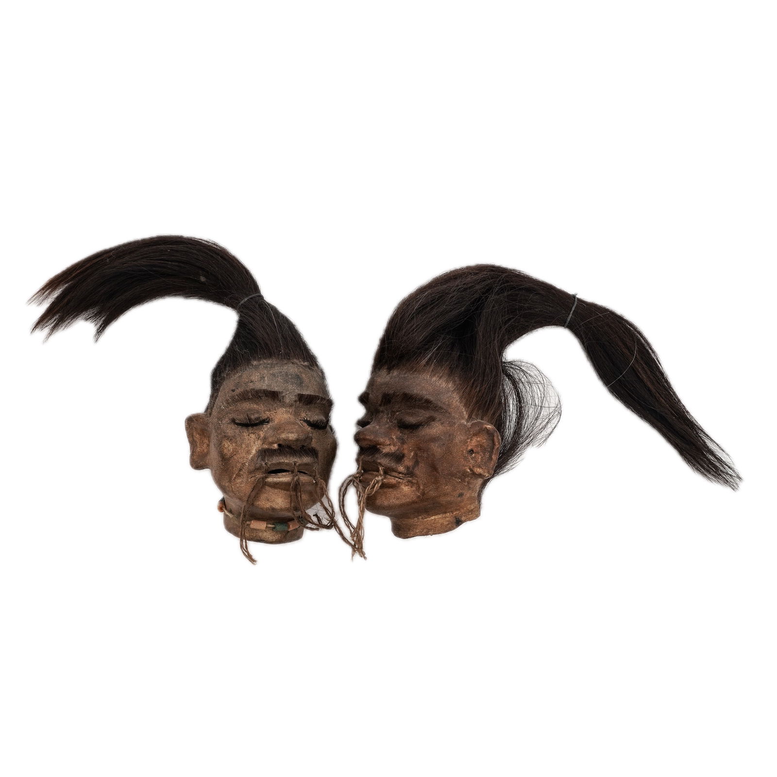 (2pc) Vintage Souvenir replica “shrunken heads of a Jivaro natives (1 of 7)