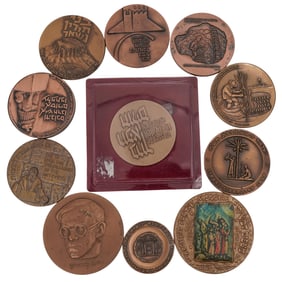 (11 Pc) Bronze Judaica Israel Medals