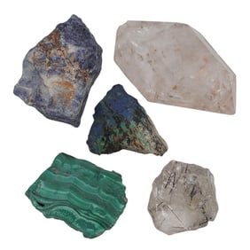 (5 Pc) Raw Semi-Precious Stone Specimens