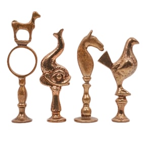 (4 pcs) Antique BERG IG Bronze Placeholders