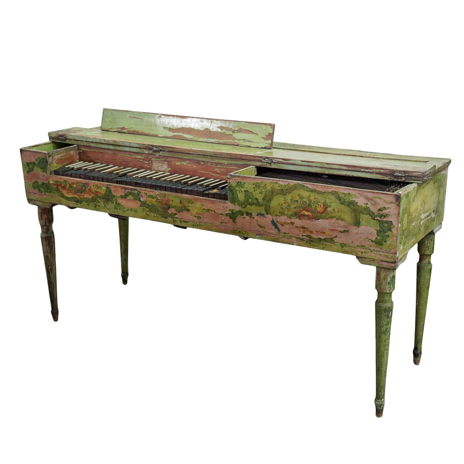 Antique Luigi Hoffer (Italian, 18th-19th cent.) Hand painted Harpsichord: Antique Luigi Hoffer (Italian, 18th-19th cent.) Hand painted Harpsichord Late 18th-19th century, Italy Antique Italian hapsichord by Luigi Hoffer (Italian, 18th-19th century). Features completely
