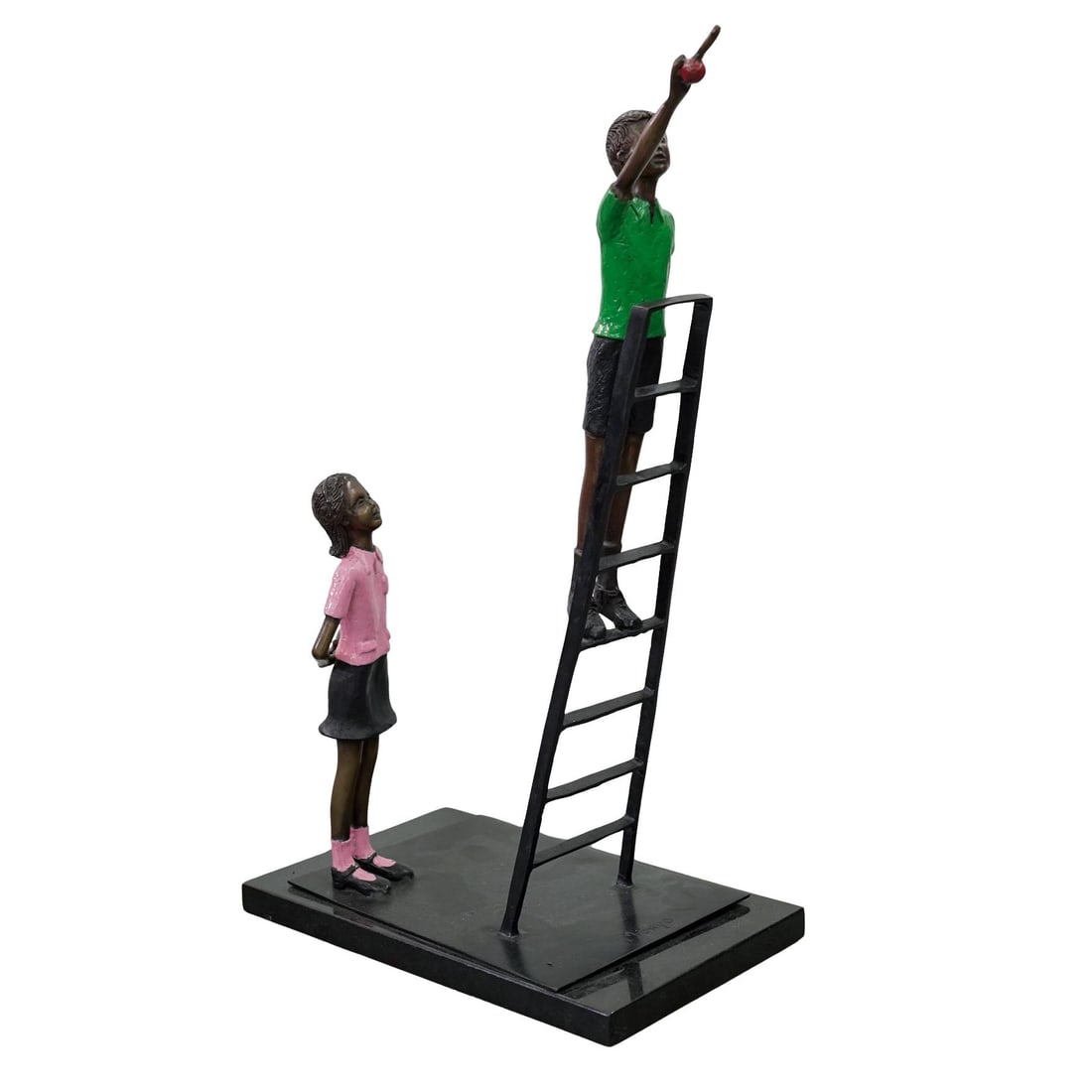 Prince Monyo (Romanian, b. 1926) Children w/ Ladder Bronze Sculpture (1 of 5)