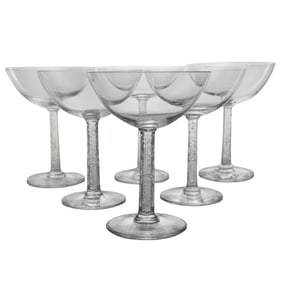 (6 Pc) Lalique "Phalsbourg" Champagne Glasses