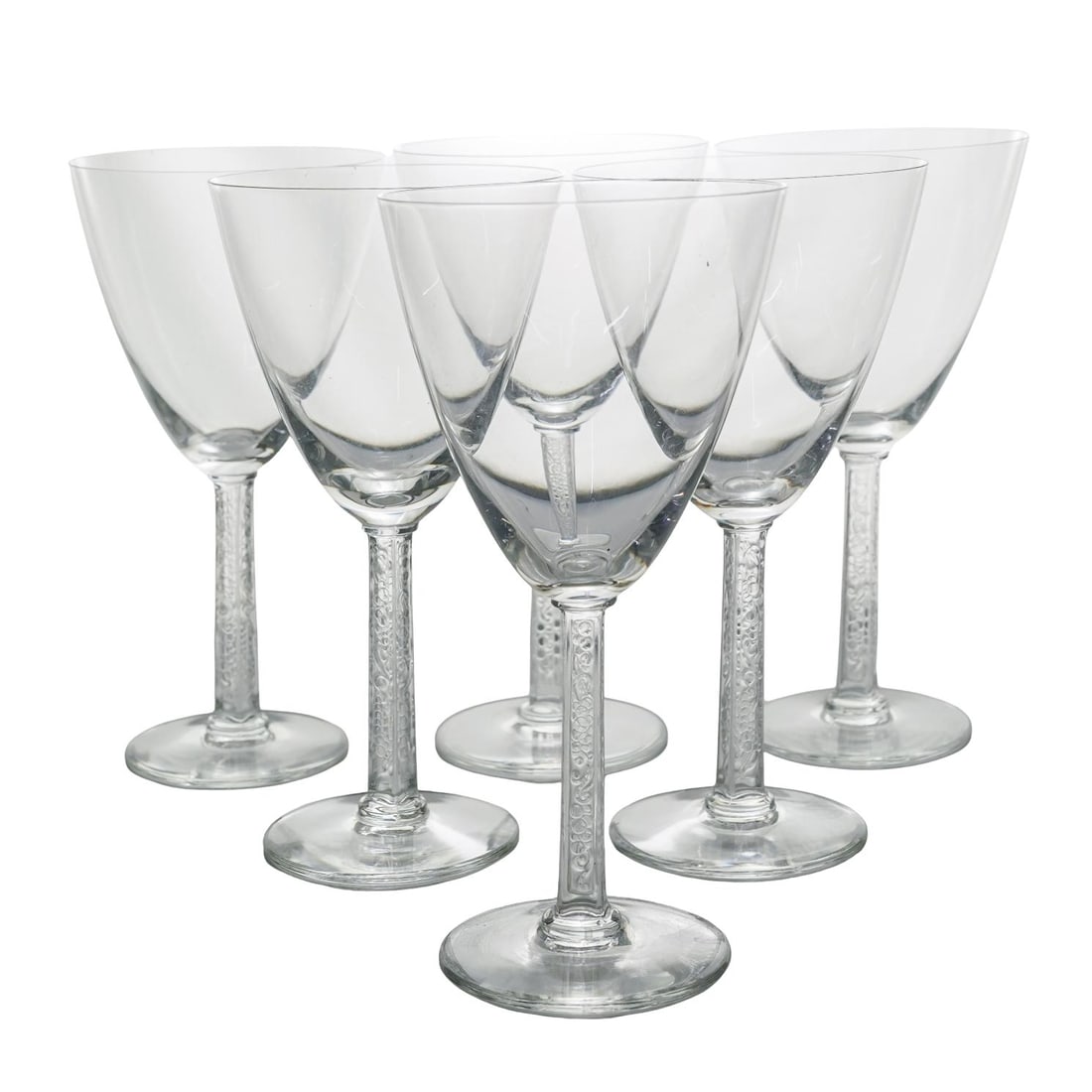 (6 Pc) Lalique "Phalsbourg" Crystal Wine Glasses (1 of 7)