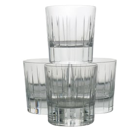 (4 Pc) Christofle "Iriana" Double Old-Fashioned Crystal Glasses