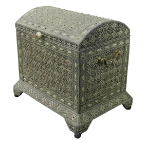 Indian Mughal-Style Mixed Metal Marriage Chest