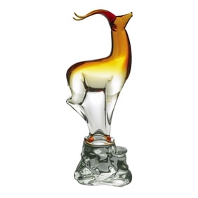 Salviati Murano Glass Antelope Sculpture