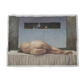 Rolando Cubero "Ella Tiene Su Sueno" Oil on Unstretched Canvas