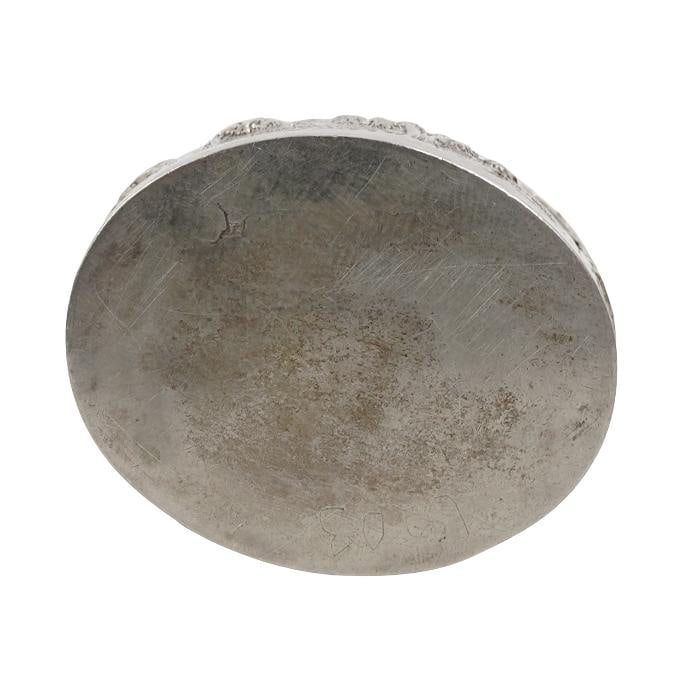 (2 Pc) Antique Repousse Silver Trinket Boxes - 4