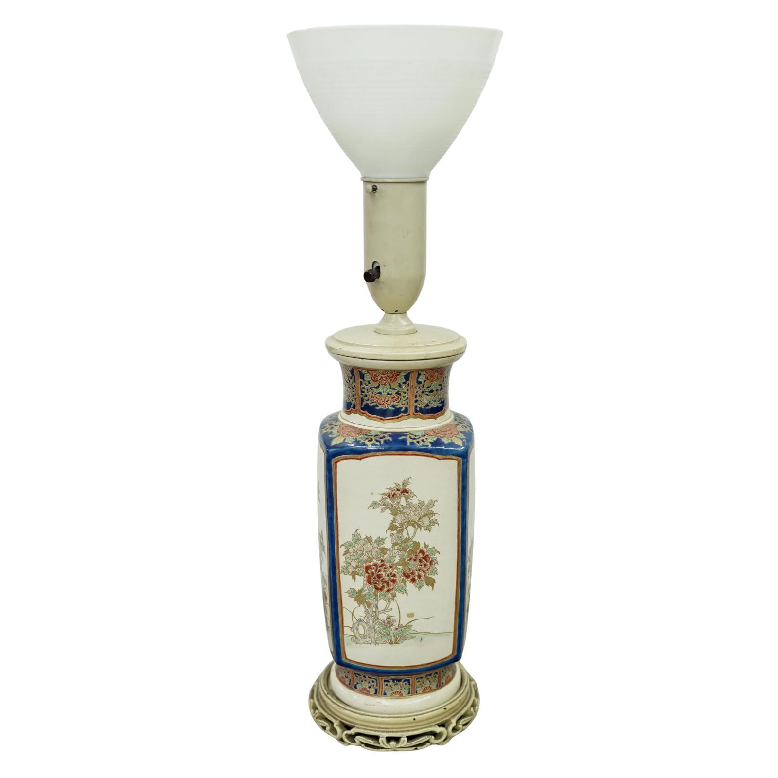 Japanese Satsuma Porcelain Vase Table Lamp (1 of 7)