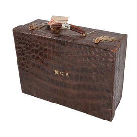 Antique John Bagshaw & Sons Brown Crocodile Case