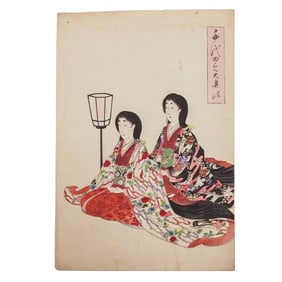 Yoshu Chikanobu (Japanese, 1838-1912) Ukiyo-e Meji Woodblock Print